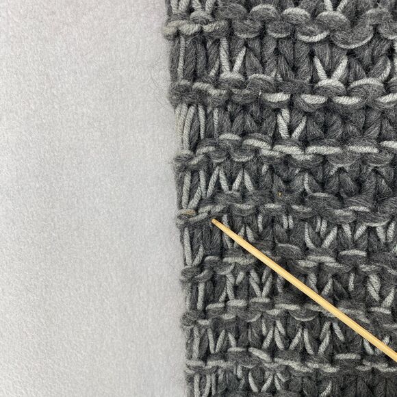 ANNA KULA Scarf OS Infinity Marled Crochet Chunky Wool Gray 9" x 59" - Picture 11 of 13